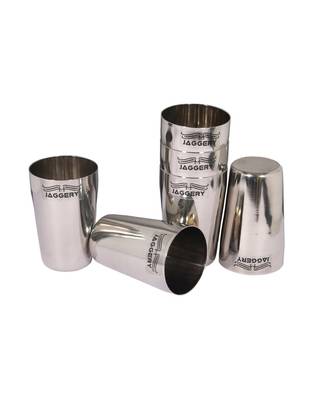 JAGGERY Stainless Steel Lassi Water Milk Juice Glass, Pack of 6pcs (Capacity-400ml) 1