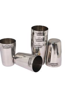 JAGGERY Stainless Steel Lassi Water Milk Juice Glass, Pack of 6pcs (Capacity-400ml)