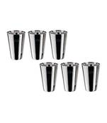 JAGGERY Stainless Steel Juice and Water Drinking Glasses ,Multi Purpose (Capcity-350ml) Pack of 6