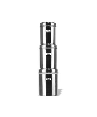 JAGGERY Stainless Steel Vertical Canisters Storage Containers Pack of 3Pcs Dabba Set ( Capacity- 800ml, 1000ml, 1200ml) 1
