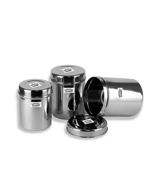 JAGGERY Stainless Steel Vertical Canisters Storage Containers Pack of 3Pcs Dabba Set ( Capacity- 800ml, 1000ml, 1200ml) 2