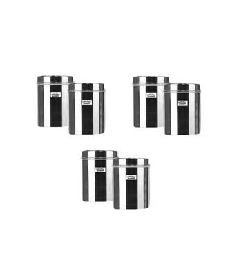 JAGGERY Stainless Steel Tall Container Ubha Dabba (Set of 6) (Dia-8cm, Height-11cm,Capacity-350 ml) 3