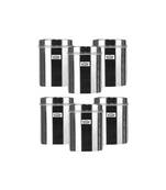JAGGERY Stainless Steel Tall Container Ubha Dabba (Set of 6) (Dia  13cm Height 16 cm Capacity 1.5 Litre)