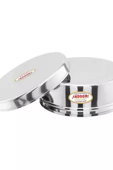 JAGGERY Steel Flat Lid Container 4 Pcs Set (Capacity-200ml,300ml,450ml,650ml)