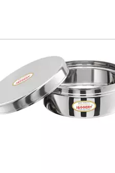 JAGGERY Steel Flat Lid Container 4 Pcs Set (Capacity-200ml,300ml,450ml,650ml)