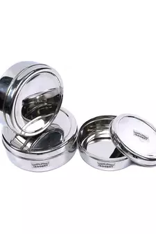 JAGGERY Stainless Steel Container 3 Pcs Set (Capacity- 800ml,1000ml,1300ml)