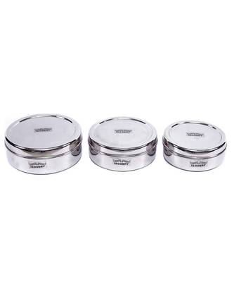 JAGGERY Stainless Steel Container 3 Pcs Set (Capacity- 800ml,1000ml,1300ml) 3