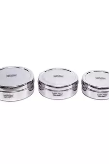 JAGGERY Stainless Steel Container 3 Pcs Set (Capacity- 800ml,1000ml,1300ml)
