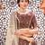 Deep maroon Metallic Foil Printed taffeta-silk semi stitched lehenga