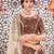 Deep maroon Metallic Foil Printed taffeta-silk semi stitched lehenga