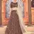 Deep maroon Metallic Foil Printed taffeta-silk semi stitched lehenga