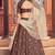 Deep maroon Metallic Foil Printed taffeta-silk semi stitched lehenga