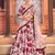 Peach floral printed taffeta semi stitched lehenga