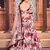 Peach floral printed taffeta semi stitched lehenga