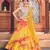 Yellow shibori printed with sequins cotton semi stitched lehenga