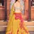 Yellow shibori printed with sequins cotton semi stitched lehenga