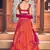 Orange shibori printed with sequins cotton semi stitched lehenga
