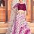 Purple Pink shibori Printed With Sequins cotton semi stitched lehenga