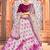 Purple Pink shibori Printed With Sequins cotton semi stitched lehenga
