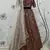 Deep maroon Metallic Foil Printed taffeta-silk semi stitched lehenga