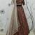 Deep maroon Metallic Foil Printed taffeta-silk semi stitched lehenga