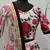 Peach floral printed taffeta semi stitched lehenga