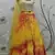 Yellow shibori printed with sequins cotton semi stitched lehenga