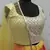Yellow shibori printed with sequins cotton semi stitched lehenga