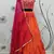 Orange shibori printed with sequins cotton semi stitched lehenga
