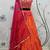 Orange shibori printed with sequins cotton semi stitched lehenga