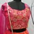 Orange shibori printed with sequins cotton semi stitched lehenga