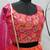 Orange shibori printed with sequins cotton semi stitched lehenga