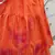 Orange shibori printed with sequins cotton semi stitched lehenga