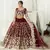 Wine Badla Worked net Semi Stitched bridal lehenga