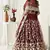 Wine Badla Worked net Semi Stitched bridal lehenga