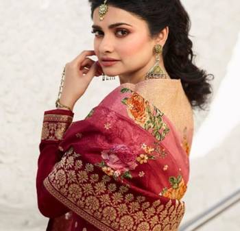 Red embroidered silk salwar 3