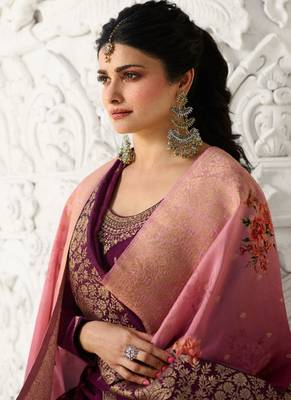 Purple embroidered silk salwar 2