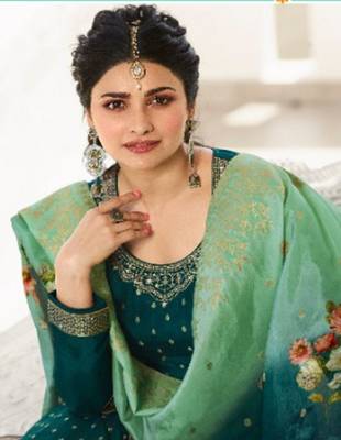Green embroidered silk salwar 2