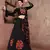 Black Mirror-Work Navratri Chaniya Choli with Bell-Sleeve Blouse Garba Dress for women