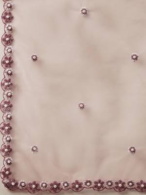 Lavender Colour Net A-line Semi-Stitched Lehenga & Unstitched Blouse With Dupatta 4