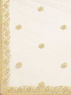 Yellow Colour Net A-line Semi-Stitched Lehenga & Unstitched Blouse With Dupatta 4