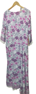 White Rayon Printed Kurti With Lace Work With Printed Pant With Cotton Printed Duptta 3