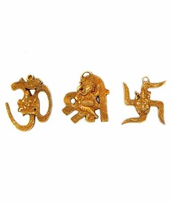 Combo of Three Door Hanging of OM, SHRI, and SWASTIK SATIYA for Wall DÃCOR  1