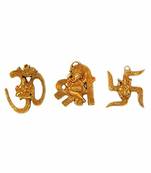 Combo of Three Door Hanging of OM, SHRI, and SWASTIK SATIYA for Wall DÃCOR 