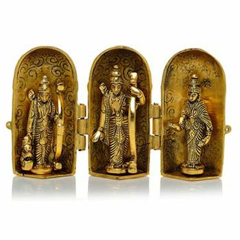 BK Creation Shree Ram Darbar Brass Idol for Home Decor and Pooja - Statue Showpiece Murti (Golden) 1