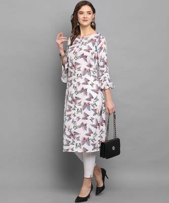 Heavy Digital Print Kurta With Fancy Bell Sleeves 2