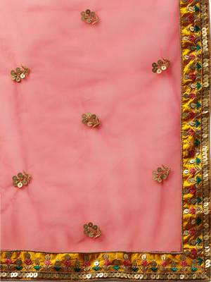 Mustard Colour Satin Silk A-line Semi-Stitched Lehenga & Unstitched Blouse With Dupatta 4