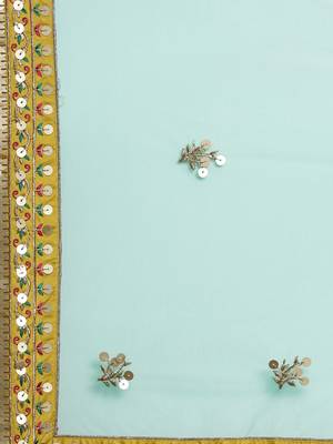 Yellow Embroidered Satin Silk Semi-Stitched Lehenga & Unstitched Blouse With Dupatta 4