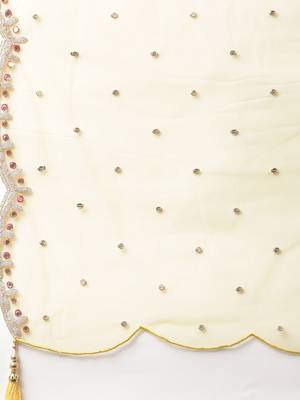 Yellow Georgette Semi-Stitched Lehenga & Unstitched Blouse With Dupatta 4