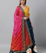 green embroidered silk semi stitched lehenga